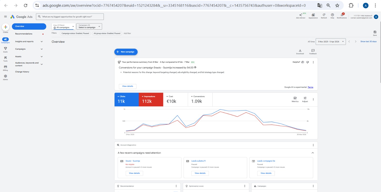 Google Ads Campaign Results